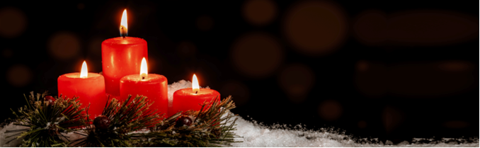 red candles in advent cluster