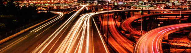 car headlights on highway